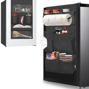 homyfort Mini Fridge Organizer, Over The Fridge Storage Organizer with 14 Pockets, College Dorm Fridge Storage for Office, Kitchen, Home, School, Black