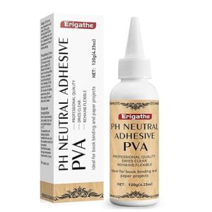 Neutral PH PVA Glue, Art Precision Craft Book Adhesive, Archival Quality Acid-Free, All-Purpose, Dries Clear and Remains Flexible, Used for Bookbinding and Repair, Framing, Collages, Paper