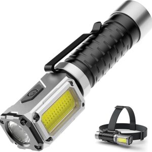 Anhay Rechargeable Headlamp Flashlights High Lumens, 2000LM Bright Pocket Magnetic Flashlight with Red Green Light, 5 Modes Powerful Flashlight & Mini Flash Light for Camping, Home, Hiking