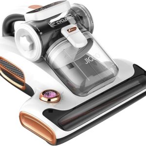 Mattress Vacuum Cleaner with UV-C Light, 15Kpa Suction 700W Powerful Double-Cup Handheld Vacuums, Bed Cleaner with Smart Dust Sensor, Ultrasonic, Heating Tech, MIF Filter, T600, White