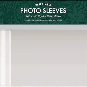 Jot & Mark 4x6 Photo Sleeves (200 Count) - Crystal Clear Archival Plastic Sleeves with Self Adhesive Resealable Flap - Picture Protector