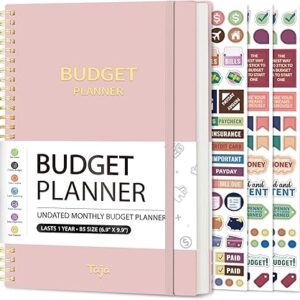 Budget Planner - Monthly Budget Book with Expense Tracker Notebook, Undated Bill Organizer & Finance Planner to Take Control of Your Money, 2025-2026 Account Book to Manage Your Finances-Pink