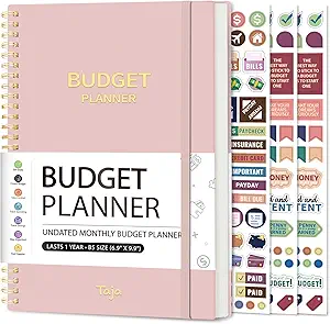 Budget Planner - Monthly Budget Book with Expense Tracker Notebook, Undated Bill Organizer & Finance Planner to Take Control of Your Money, 2025-2026 Account Book to Manage Your Finances-Pink