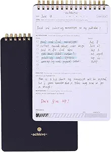Goal Planning Notepad - A5 Goal Setting Journal For Project Action Plan,Task Management, Personal Development & Track Goals. Productivity Notepad For Daily Work & School - 54 Sheets