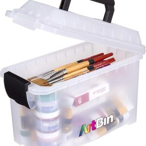 ArtBin 6815AG Mini Sidekick Carrying Case, Portable Art & Craft Organizer with Handle, [1] Plastic Storage Case, Clear