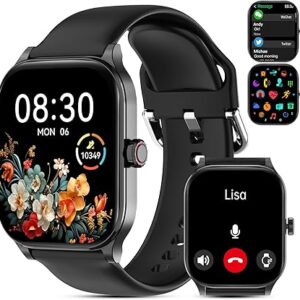 Smart Watch for Men Women(Answer/Make Call), Smartwatches with Heart Rate/SpO2/Sleep/Stress Monitor, IP68 Waterproof, 100+ Sports Mode Fitness Tracker, Compatible with Android and iPhone(Black, 2.01")