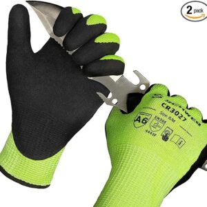 Schwer 2 Pairs Cut Resistant Gloves ANSI A6 Cut Proof Work Glove CR3027, Touchscreen Working Gloves for Men and Women Used for Woodworking, Glass Cutting, DIY, Warehouse, Construction, Car Repair, M