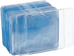 Amazon Basics ID Badge Holders, Horizontal Clear Plastic 3.38" x 2.38", Pack of 50