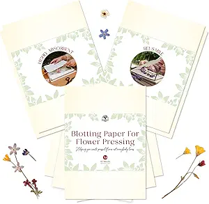 Blotting Paper for Flower Press • Large A4 Flower Press Paper • Highly Absorbent and Reusable Herbarium Paper • Pack of 10 Blotting Paper Sheets