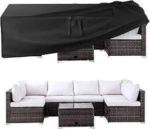 Patio Furniture Covers, Outdoor Furniture Cover Waterproof, General Purpose, Outside Table and Chair Covers, Heavy Duty 600D (108 Inch L x 82 Inch W x 27.9 Inch H)