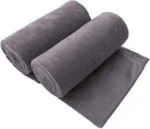 JML Microfiber Bath Towel 2 Pack(30" x 60"), Oversized Thick Towels, Soft, Super Absorbent and Fast Drying, No Fading Multipurpose Use for Sports, Travel, Fitness, Yoga, 30 in 60 in, Grey Count