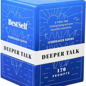 BestSelf Icebreaker Deeper Talk Deck - Conversation Starter Card Pack to Deepen Friendships with 170 Prompts to Create Real Conversations for Friends, Coworkers, Family, Dates