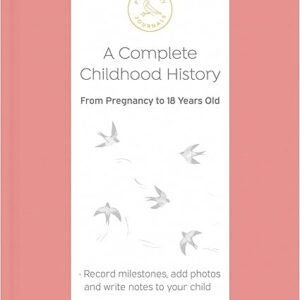 Promptly Journals, A Complete Childhood History: From Pregnancy to 18 Years Old (Dusty Rose, Pink, Linen) | Baby Book and Pregnancy Journal | Baby Memory Book