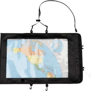 KOSIBATE Map Case, Waterproof Military Hiking Map Pouch Holder with Clear Window & Lanyard