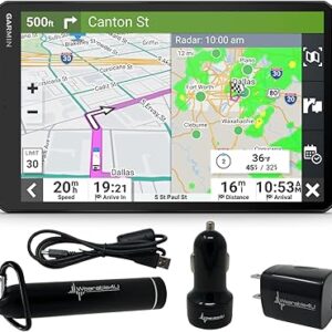 Wearable4U - Garmin RV 1095 GPS Navigator, Extra-Large 10 in Display in Landscape or Portrait Mode, Custom RV Routing, High-Resolution Birdseye Satellite Imagery and Power Pack Bundle