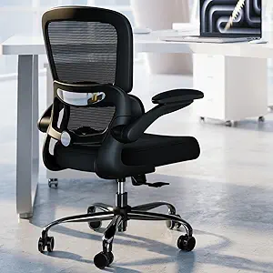 TRALT Office Chair - Ergonomic Desk Chair with Adjustable Lumbar Support, Mesh Computer Chair, Executive Chairs for Home Office Comfortable Lumbar Support (Black)
