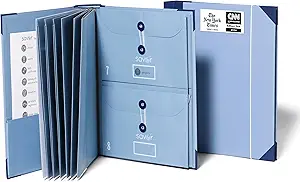 Savor | 2025 Edition The Folio™ Document Organizer | Custom Dyed Cloth-Bound Expanding File for Important Papers, Passports, Birth Certificates & More | Ideal for Home Organization & Graduation Gift