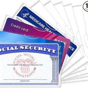 Sooez 10 Pack Social Security Card Protector, 24 Mil Thick Card Protector Sleeves, Protective Credit Card Sleeve, Clear Card Sleeves, Perfect Fit for Social Security, Medicare, Credit, Business Card