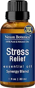 Stress Relief Essential Oil Blend 30 ml - Stress Relief & Calm Essential Oil for Diffusers & Aromatherapy - Promotes Relaxation & Rest - Nexon Botanics