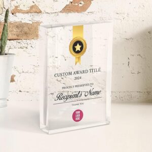Acrylic Achievement Award Plaque | Custom Corporate Award | Recognition Trophy | Thank You Gift | UV Printed Award