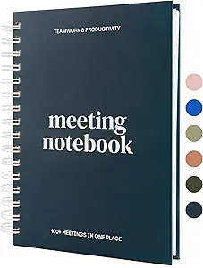 S&O Large Meeting Notebook for Work - Professional Organizer Planner - Corporate and Conference Notes Journal - Project Discussion Notepad - 208 Pages Writing Pads, 8.4”x11.2”