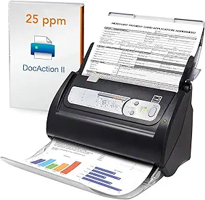 Plustek PS186 Desktop Document Scanner, with 50-pages Auto Document Feeder (ADF). For Windows 7 / 8 / 10 / 11 (Intel/AMD only)