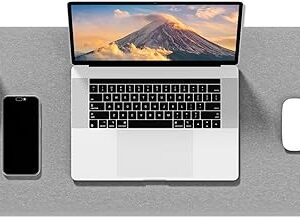 Auhoahsil Felt Desk Mat, Minimalist Large Mouse Pad XL 31.5 x 11.8 in, Desk Matt for Desktop, Keyboard, Laptop, Computer, Office, Work from Home, Gaming, Light Gray