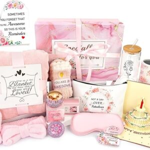 Birthday Gifts for Women, 13pc Valentine Gift Basket for Women Birthday Unique, Spa Basket Care Package Get Well Soon Box for Teen Girls, Sister, Mom, Her Fantasy Box for Mother's Day