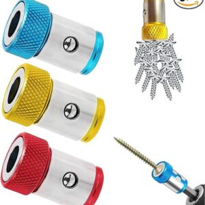 Universal Screwdriver Head Magnetic Ring, Magnetizer Screw Removable for Hex Screwdriver and Power Bits, Magnetic Screwdriver Bit Head, Multipack Magnetic Screw Ring Holders Household Tool (Mix)