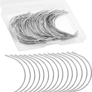 50 PCS Curved Needles, Leather and Weaving Needles for Carpet Leather Canvas Repairing, Blocking Knitting, Modelling and Crafts
