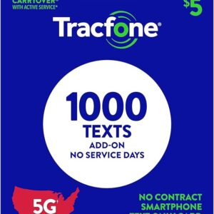 TracFone $5 Text Add–On Card 1000 TXT [Physical Delivery]