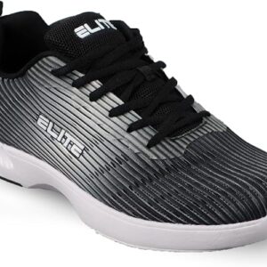 ELITE Men's Wave Bowling Shoes - Lightweight, Breathable Knitted Uppers, Universal Soles