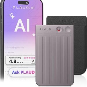 AI Voice Recorder, PLAUD Note Voice Recorder w/Case, App Control, Transcribe & Summarize with AI Technology, Support 112 Languages, 64GB Memory, Audio Recorder for Lecture, Meeting, Call, Interview