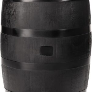 50-Gallon ECO Rain Barrel Made with 100% Recycled Plastic, Flat Back Rain Water Collection Barrel, Black