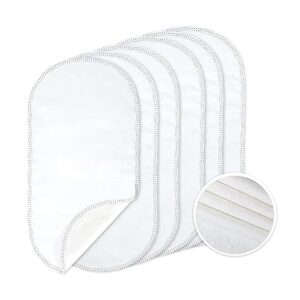 TILLYOU Waterproof Changing Pad Liners 6 Pack, 100% Cotton Reusable Cloth Diaper Liners, White
