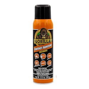 Gorilla Contact Adhesive Ultimate, 12.2oz Web Spray Adhesive, White, (Pack of 1)