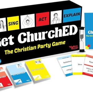Kulture Games Get ChurchED | The Christian Party Game| Christian Gifts & Cards | Bible Trivia Game | Charades Games | Family & Youth Groups | Bible Quiz (Sing, Act/Charades, Explain)