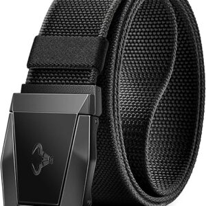 BULLIANT Tactical Belt for Men, Men Stretch Nylon Web Gift Belt 1.5"-Hiking Rigger Military Work-Quick Release