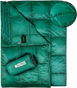 covacure Camping Blanket - Outdoor Travel Blanket, Packable, Puffy Blanket, Lightweight & Warm Quilt for Camping, Hiking, Backpacking, Outdoors, Travel, Beach