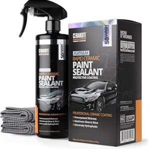 CERAKOTE® Platinum Rapid Ceramic Paint Sealant Spray (14 oz.) - Maximum Gloss & Shine – Extremely Hydrophobic – Unmatched Slickness - Ceramic Spray Coating - 50 Wash Rating