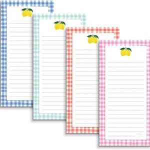 S&O Magnetic papers for Refrigerator 4 Pack, Powerful Sticky Memo sheets for Fridge Sets, Force field journals for cooler, Sticky Notes for Freezer- 3.5” x 7”, 45 Pages