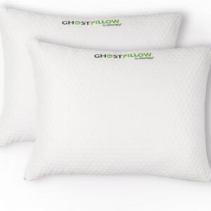 GhostBed Shredded Memory Foam Pillow with Adjustable Gel Memory Foam and Cooling Breathable Cover - Standard Size Shredded Memory Foam Pillows CertiPUR-US Certified 2-Pack