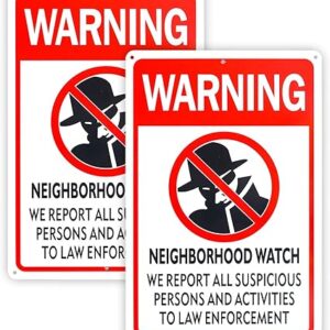 2-Pack Neighborhood Watch Sign,12"x 8" .04" Aluminum Reflective Sign Rust Free Aluminum-UV Protected and Weatherproof