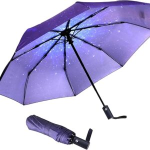 Travel Essentials Umbrella Windproof Compact Collapsible Light, Automatic, Strong and Portable, Wind Resistant Folding Small Umbrella for Rain