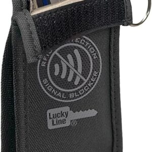 Lucky Line RFID Signal Blocking Key Hider Pouch Wallet with Adhesive & Velcro, Anti-Theft Storage Key FOB Battery Saver Credit Card Identity Protection (91801)
