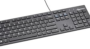Amazon Basics Wired QWERTY Keyboard, Full-Sized, Black