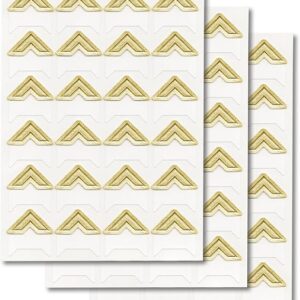 GOONAVI 10 Sheets 240 Pcs Shiny Gold Acid-Free Photo Corners, Self-Adhesive Mounting for Wedding Scrapbook Supplies, DIY Photo Album, Journal, Guest Book, Memory Book