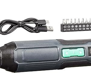 Amazon Basics by SKIL 4V Cordless Stick Screwdriver with 10-Piece Bit Set and USB Cable(Previously Denali brand)