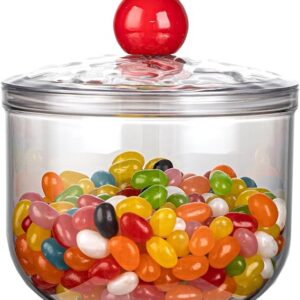 30oz Clear Candy Jar with Lid for Office Desk, Plastic Cookie Storage Jar for Kitchen Counter, 900ml