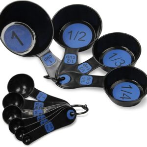 Chef Craft Easy to Read Plastic, Measuring Cup Set, 10 piece set, Blue